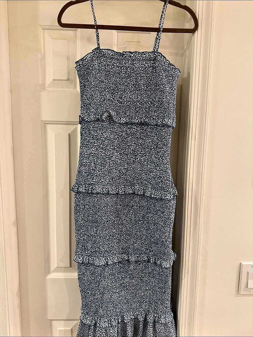 Blue & White Floral Maxi Dress Like New